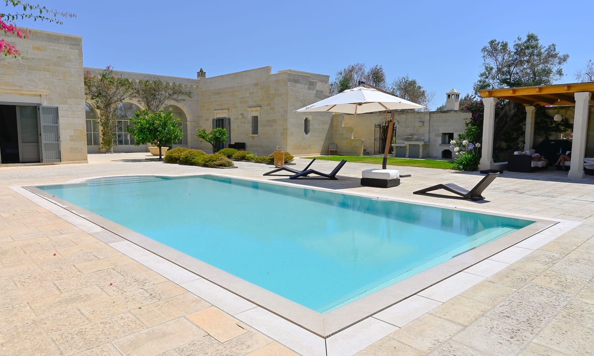 Carpignano Salentino House | Modern Masseria, Heated Pool, Tennis Court, Olive Grove, Puglia. 10 Guests.
