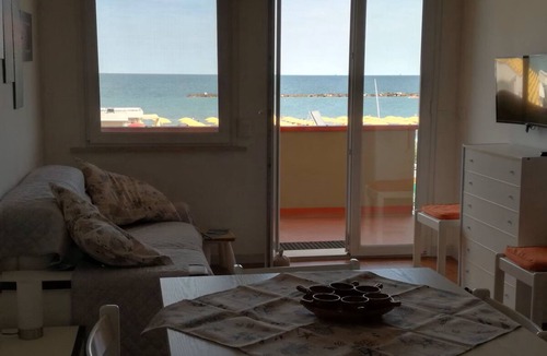 Lido Adriano Apartment | House on the beach with an umbrella and 2 sunbeds , large balcony with sea view,