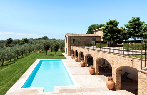 San Giovanni d'Asso Villa | Wonderful private villa with private pool, A/C, WIFI, TV, patio, panoramic view, close to Montalcino